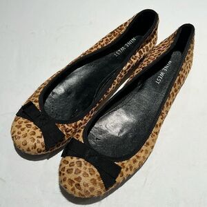 Nine West Edwin Bow Cheetah Ballet Flats B63